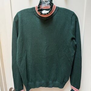 Green Sweater with Pink Accents by Neo Noir Size Medium